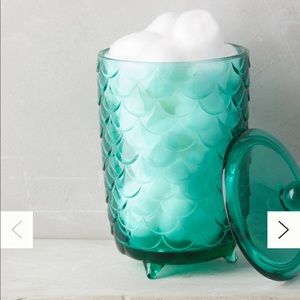 Anthropologie Scalloped Glass Bath Container